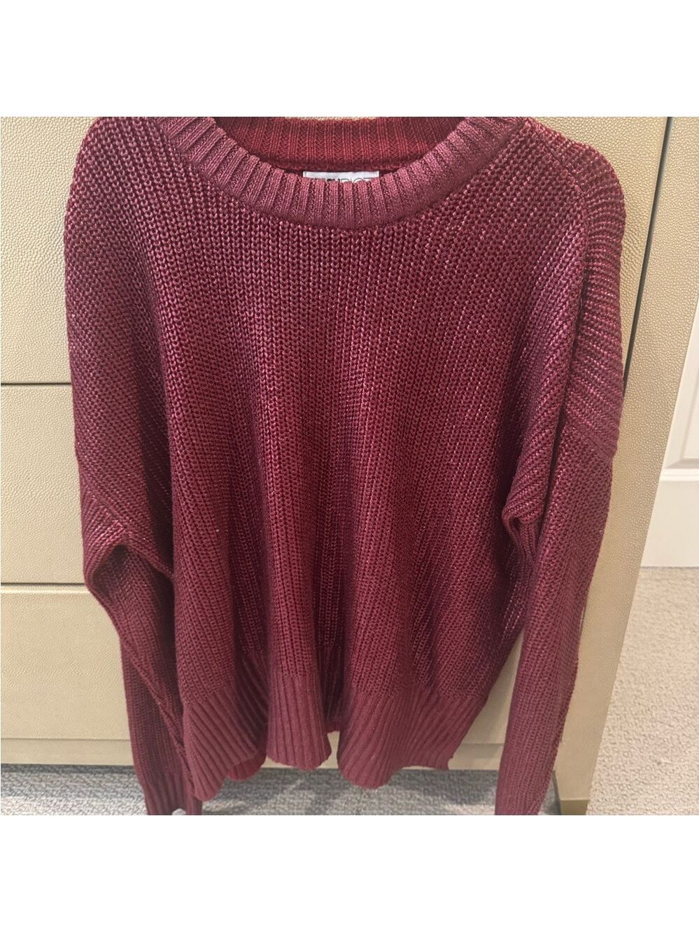Beach Riot Callie Sweater in Merlot Shine Size Large - Picture 2 of 4